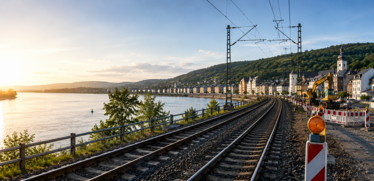 Totalsperrung der rechten Rheinstrecke ab Juli 2026